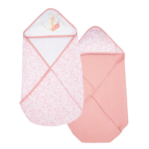 100% Cotton Interlock Baby Wrapper with Hood - 2pc Set