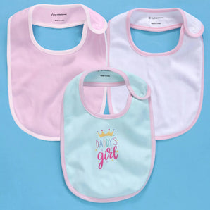 Bibs - Value Set 3 pcs - Girls - Baby Pink/Aqua/White
