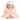 Baby Hooded Towel - Muslin Hood - Tropical Peach Stripes - MyMilestones 