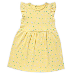 Ruffle Sleeves Dress - Lemon Print