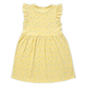 Ruffle Sleeves Dress - Lemon Print