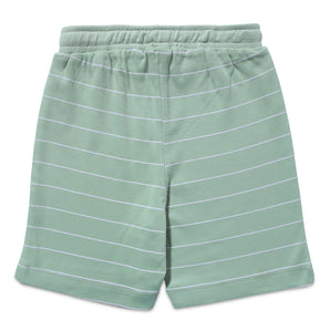 Shorts - Girls - Color Print Block - Sage Green/Apple