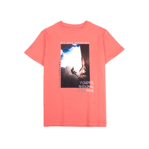 Round Neck Tee - Hot Coral