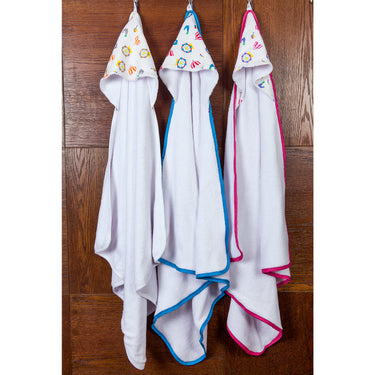 Infant Hooded Towel Wrap - Carnival Print White/Orange - MyMilestones 