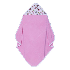 Baby Hooded Towel - Muslin Hood - Pink Solid