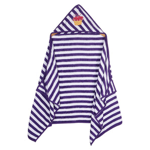 Hooded Towel Wraps - Purple/White