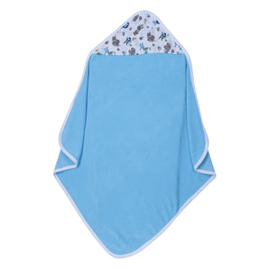 Baby Hooded Towel - Muslin Hood - Blue Solid