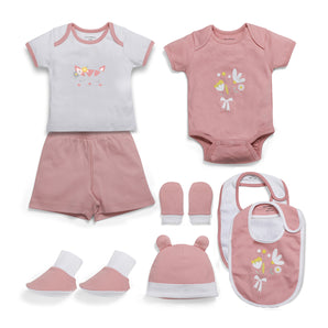 Infant Essentials Clothing Gift Set - 8pc - Half Sleeves - Girls - Peach