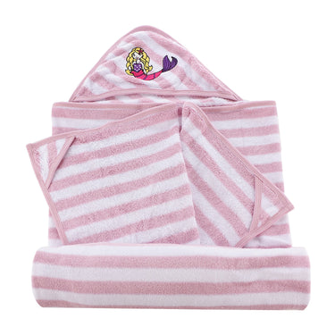 Hooded Towel Wraps - Pink/White - MyMilestones 