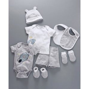 Infant Essentials Clothing Gift Set - 8pc - Half Sleeves - Boys - Grey
