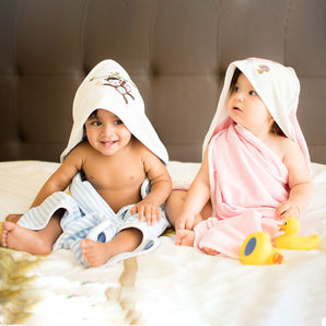 Baby Hooded Towel - Dual Layered - Pink Solid