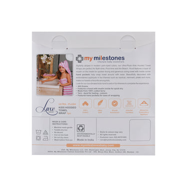 Hooded Towel Wraps - Pink/White - MyMilestones 