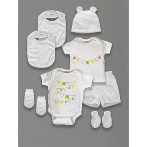 Infant Essentials Clothing Gift Set - 8pc - Half Sleeves - Boys - White