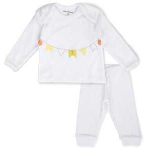 Baby Top and Bottom Set - White