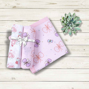 Muslin Swaddle - 2pc set - Butterfly/Floral Print