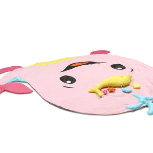Tummy-time / Play-time Mat With Sensory Pillow - Whale Fish-Pink