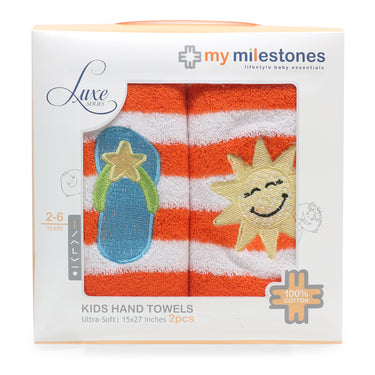 Hand Towel - Orange/White - MyMilestones 