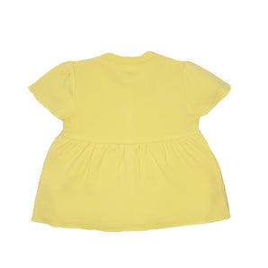 Tops Half Sleeves Girls Yellow/Navy - 2pc Set