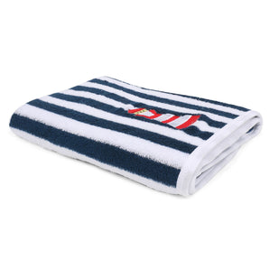 Bath Towel Modern Stripped - Navy Blue/White
