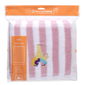 Bath Towel Modern Stripped - Pink/White